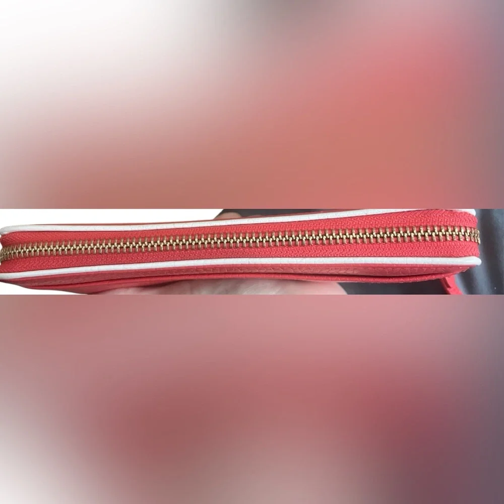 kate spade Red and White Zip-Around Tassel Wallet - Picture 7 of 10